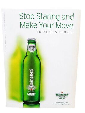 2007 Heineken Premium Light Beer Vintage Magazine Print Ad Bar Wall Decor